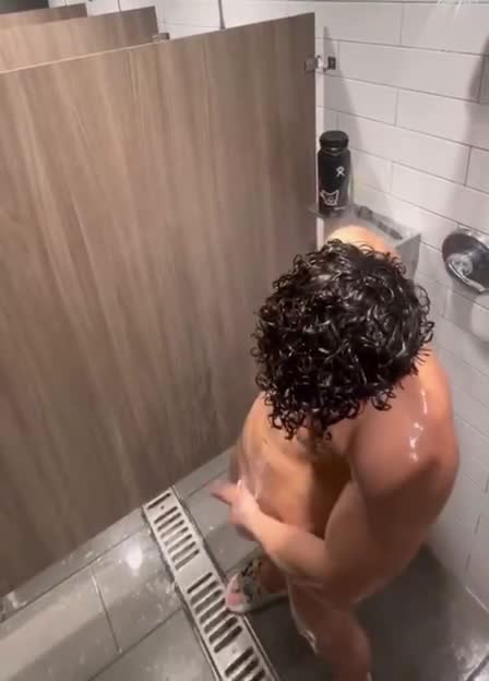 While bathing muscular boy became suspicious that i was record his video