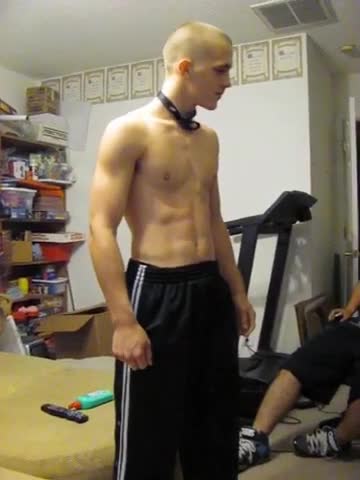 Hot young guy strips for his male friend on his birthday